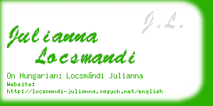 julianna locsmandi business card